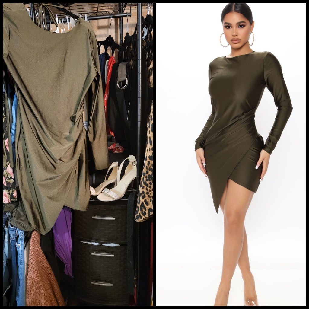 Maine Mini Dress Olive Green From Fashion Nova